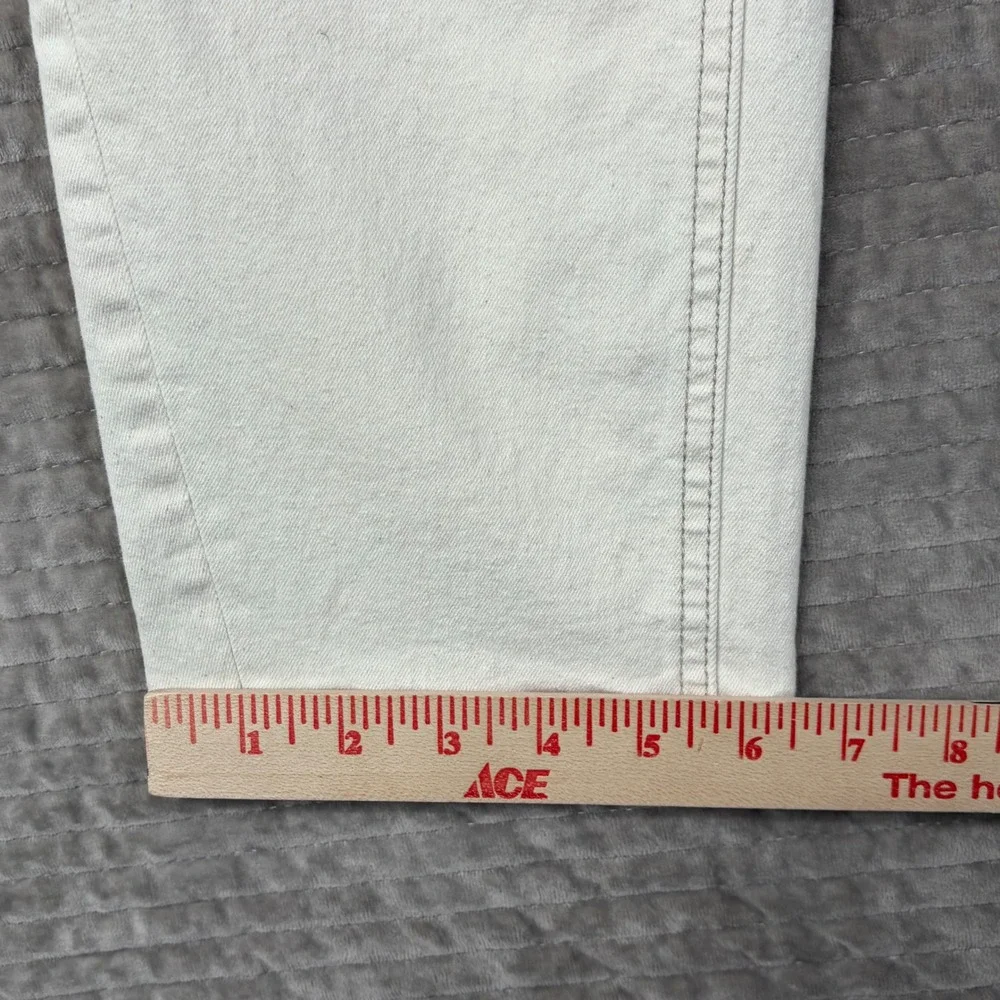 Prana Kara Jeans Womens 8/29 Off White Cream Denim Button Fly‎ Tapered Leg Pants